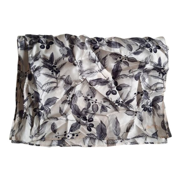 Echo Black and Cream Silk Scarf - Picture 1 of 3